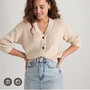 Marine Layer Beige Button-Up Cardigan
